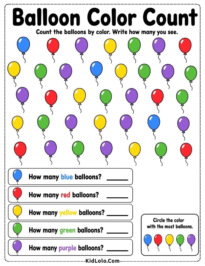 Garden counting worksheet for finding matching objects and circling numbers.